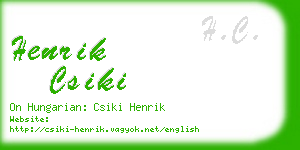 henrik csiki business card